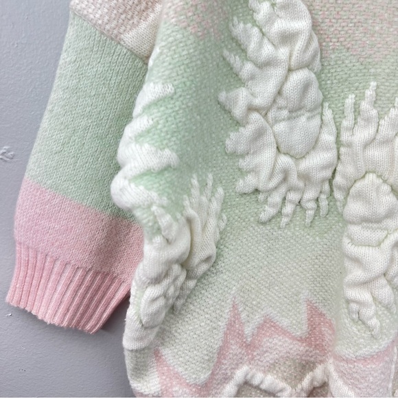 Vintage Wool Blend Sweater Pastels Textured Kawaii - Picture 3 of 4